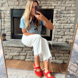 Red Faux Suede Calm Down Sneakers