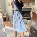 Navy Knit & Tides Midi Dress