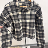 Charcoal Plaid Sherpa Quarter Zip IN STORE