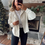 Heather Vanilla Scuba Full Zip Jacket