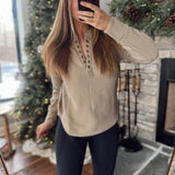 Taupe Grommet Groove Pullover