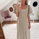 Ecru & Black Cyla Midi Dress