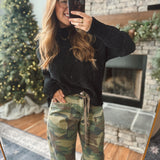 Warm Me Up Black Soft Knit Mock Neck Sweater