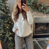 Sand Beige Eva Front Seam Sweater