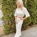 Blissful Breeze Cream Crop & Pants Set