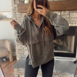 Washed Charcoal Moodie Hoodie