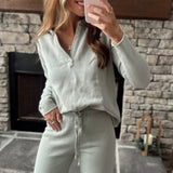 Secretly Sage Thick Vintage Henley