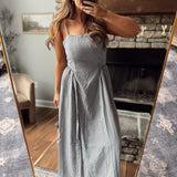 Noir Check Elegance Midi Dress