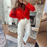 Mica White Flour HR Barrel Leg Denim