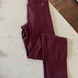 Flo Plum Crossover Waist Full Length Leggings
