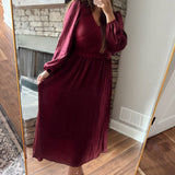 Hopeless In Love Burgundy V-Neck Sweater Maxi