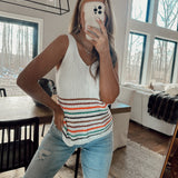 Ashlee Off White Stripe Sweater Tank