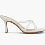 Bare It All White Square Toe Strappy Heel