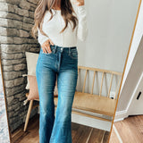 Judy Blue HW Tummy Control Fray Hem Flare