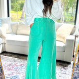 Alma Cool Green Wide Leg Pants
