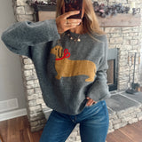 Charcoal Little Bow Pup Sweater