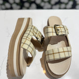 Teresa Beige Platform Buckle Strap Sandal