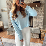 Pale Blue Soft Glam Sweater