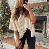 Fool For You Ivory Sequin Top