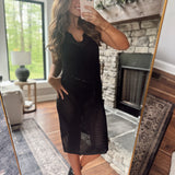 Sunkissed Shadow Crochet Knit Midi