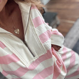 Pink Vale Striped Knit Top and Shorts Set