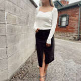 Cleo Black Denim Midi