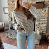 Dark Gray Striped Lia Sweater