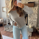 Dark Gray Striped Lia Sweater