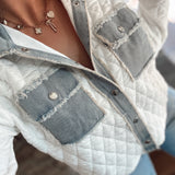 Denim Detail Quilt Jacket