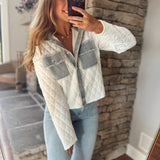 Denim Detail Quilt Jacket