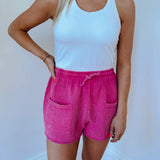 Sunkissed Fuchsia Gauze Shorts
