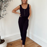 Kamie Black Sleeveless Jumpsuit
