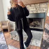 Black Cinch Waist Active Top