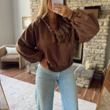 Brown Montauk Snap Button Pullover