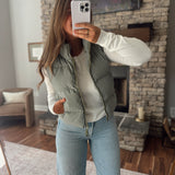 Olive Winsley Puffer Vest