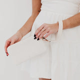 Emma Cream Woven Clutch Wristlet IN STORE