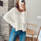 Thinking Out Loud Cream Open-Knit Sweater