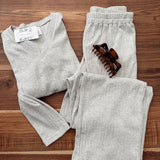 Gray Drift Pointelle Lounge Top