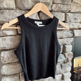 Black Drew Ribbed Tank