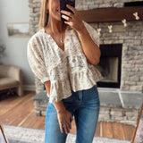 Taupe Ojai Floral Top