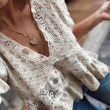 Taupe Ojai Floral Top