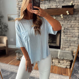 Powder Blue Classic Pocket Tee
