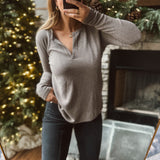 Brown Ski Lodge Light Weight Henley