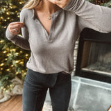 Brown Ski Lodge Light Weight Henley