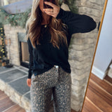 Black Eva Front Seam Sweater