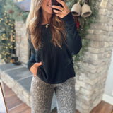 Black Eva Front Seam Sweater