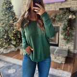 Dark Green Eva Front Seam Sweater