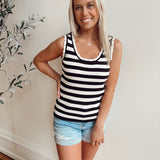 Hot Line Black Stripe Sweater Tank