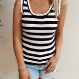 Hot Line Black Stripe Sweater Tank