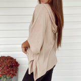 My World Taupe Rib Knit Poncho